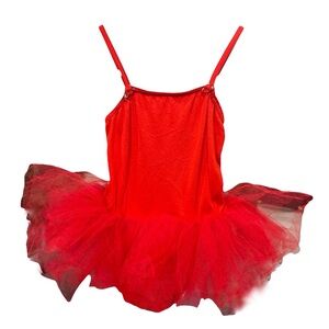 Liberts Dancewear | Kids Red Tutu Dress with Tulle Skirt, MC Medium Child